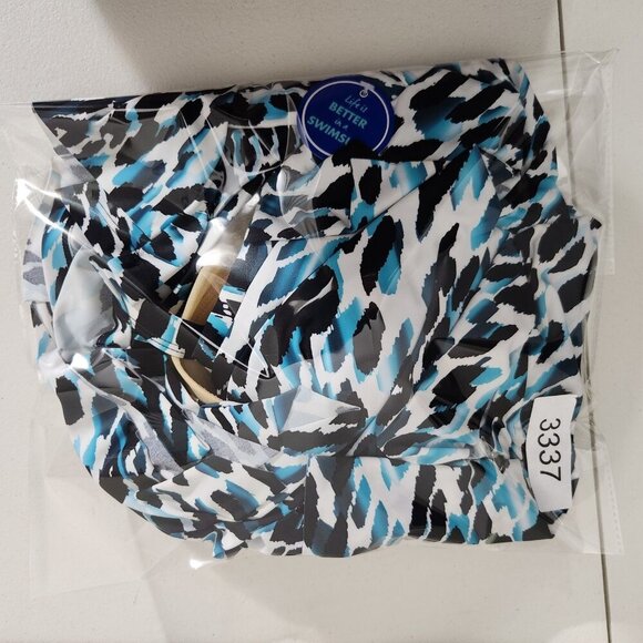 Swimsuits For All Tankini Swimsuit Womens 16 Blue Black White Tiered Layered Top - Picture 13 of 13